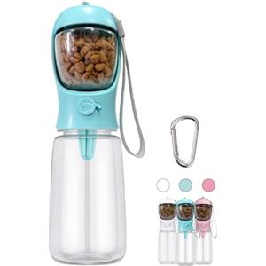 COTOP 550ml Bottiglia per Cani Portatile, Dispenser per Acqua Pet Antibatterico per Alimenti Prova a Prova di Cane Cani da Viaggio Drink Ciotola per biberon, Pet per Bere all'aperto Tazza+cibo per cani