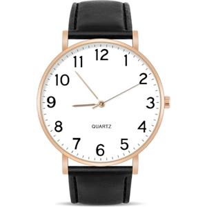 OFFCUP Orologio da Uomini, Orologio Al Quarzo Analogico, Orologio da Polso per Uomini Orologio da Uomini Analogico Al Quarzo Classico Business Casual Con Cinturino in Pelle (Oro Rosa)