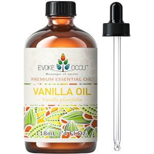EVOKE OCCU Olio Essenziale Vaniglia 118ml, per Cura Della Pelle, Massaggio, Diffusore, Rilassamento, Lenire