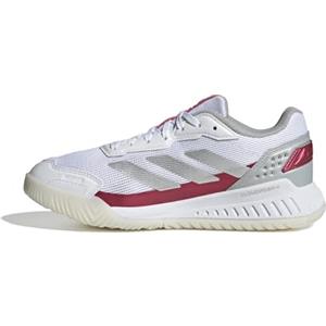 adidas Courtquick W Padel, Scarpe Donna, Cloud White/Silver Metallic/Lucid Pink, 40 2/3 EU