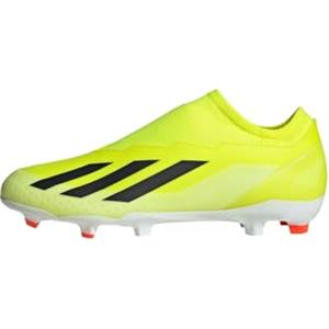 adidas X Crazyfast League Laceless Firm Ground Boots, Scarpe da Calcio Unisex-Adulto, Solar Yellow/Core Black/Cloud White, 48 EU