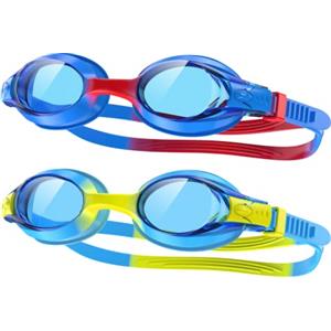 Findway Occhialini da Nuoto per Bambini, 2 Paia Occhialini da Nuoto con Lenti Anti-Appannamento e UV Protezione da Ragazzo e Ragazza da 3 a 12 Anni