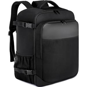 EZUOLA Zaino per Ryanair 40x20x25 Zaino da Viaggio Aereo 20L Borsa Cabina Bagaglio a Mano Borse Zaino da Viaggio Aereo Piccolo Borsa da Cabina per Voli Zaino Donna Uomo con Porta Ricarica USB, Nero