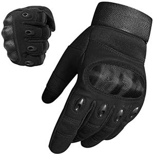 WESTWOOD FOX - Guanti da moto per uomo e donna, con dita piene e rigide, per touchscreen (S, ‎Nero)