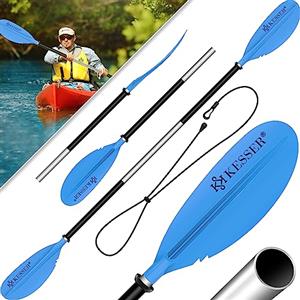 KESSER® Paddle Doppia pagaia - 4 Pezzi per Canoa Kayak SUP Stand-Up Paddling Board Poggiapiedi in Alluminio, 228 cm, Super Leggera per gommoni, Stand Up Paddle, Kayak, Surf, Barca