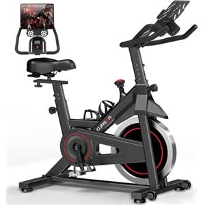 CURSOR FITNESS Bicicletta per Casa, Cyclette Fitness Silenziosa con Resistenza Regolabile, Manubrio e Sella Regolabili, Display LCD, Selle Traspiranti, per Allenamento Cardio