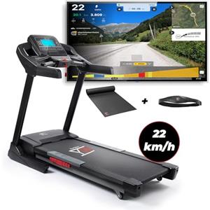 YM TAP180PRO Tapis Roulant Elettrico Professionale 22 km/h, APP ZWIFT e KINOMAP, Peso Utente 150 kg, Inclinazione Automatica, Fascia Cardio + Tappeto + Ruote, Garanzia e Assistenza Italia, NEW 2025
