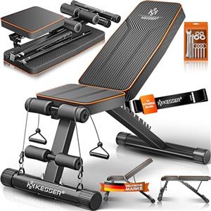 KESSER® Panca pieghevole multifunzione con schienale, portata 500 kg, per il fitness e l'allenamento