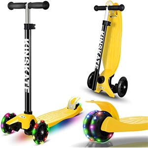 Cutemelo Monopattino Bambino Monopattino 3 Ruote con Ruote Illuminate a LED Multicolore, Monopattini con Impugnatura Regolabile in Altezza per Bambini e Bambine Dai 3 ai 12 Anni (B)