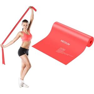 JATEKA Elastici Palestra, Bande Elastiche Fitness Resistance Band Elastici Fisioterapia Esercizi Yoga, Pilates, Schiena Stretching, Sviluppo Muscolare,Casa, Palestra1.8-2.0M (1 Pezzi-Medio/Rosso)