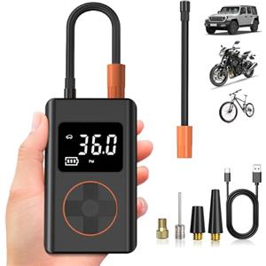 WYRIAZA Compressore Aria Portatile Auto 150PSI Mini Compressore 10000mAh Portatile Compressore per Auto Bici Moto Avviatore Batteria con Compressore Piccolo Gomme