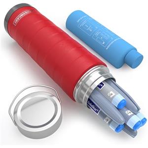 DISONCARE 74H Porta Insulina Termico da Viaggio 7 Penna Borsa Termica Piccola per Medicinali Borsa Frigo Farmaci Portatile per Diabetici con 2 ghiaccio丨QR Etichetta Medica(Rosso)