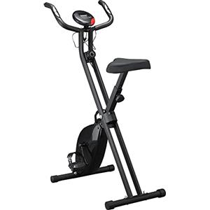HOMCOM Cyclette Professionale con Resistenza e Altezza Regolabile, Cyclette Pieghevole in Acciaio e PP, 48x73x116 cm, Nera