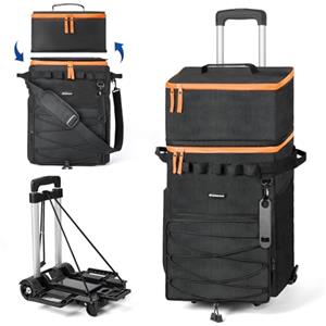Odoland 48/72 lattine soft cooler con ruote e maniglia Forziere del ghiaccio pieghevole su ruote per il campeggio in spiaggia, viaggi e picnic