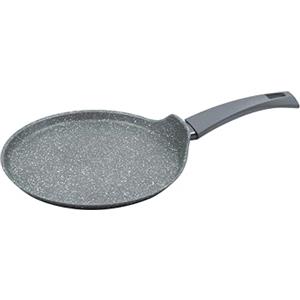 Zanetti - DURAPIETRA Crepiera 25 cm in Alluminio, Padella Antiaderente per Crepes Forgiata ad Alto Spessore, Effetto Pietra e Manico Soft Touch, Per Ogni Piano Cottura Incluso l'Induzione