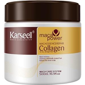 Karseell Collagene Maschera Capelli 500ml, Maca Essenza Riparazione Profonda Maschera Capelli per Capelli Secchi Danneggiati Tutti i Tipi di Capelli