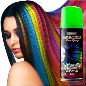 KreativeKraft Spray Colore Temporaneo per Capelli, Bomboletta Lacca Colorata per Capelli, 200ml (Verde)