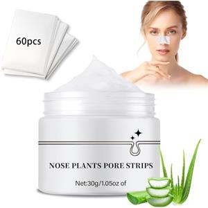 Wuiil Punti Neri Rimozione,60 pcs,Cerotti Naso Maschera Viso Togli Punti-Neri,Crema Per Per Pulizia Profonda,Maschere Esfolianti e Detergenti Per Tutti I Tipi Di Pelle