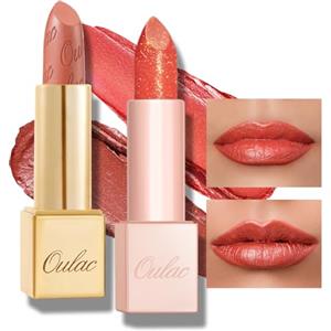 OULAC Rossetto Diamond Lustre Set, Rossetto Glitter Rosa Altamente Pigmentato, Texture fine e Nessuna Sensazione Di Grana, Formula Idratante a Lunga Durata, Vegan