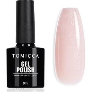 TOMICCA Smalto UV color argento glitter rosa lattiginoso 8 ml rosa latte glitter smalto gel UV LED Soak Off Manicure Gel Lacquer Varnish