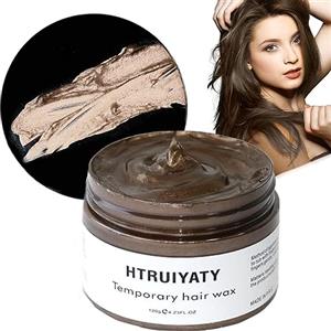 HTRUIYATY Marrone Colore Temporaneo Capelli,Gel Colorato per Capelli Naturale Cera per Capelli Uomo e Donne,Cera Capelli Colorata per Feste,Cosplay e Halloween