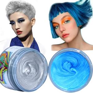 HTRUIYATY Blu e Grigio Cera Colorata Per Capelli Temporaneo Tintura Crema Dei Capelli Argilla Cera Capelli Colorante Per Halloween Cosplay Tinta Per Capelli