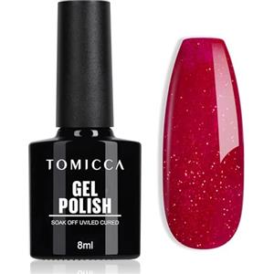 TOMICCA Smalto UV per unghie natalizie, colore rosso, 8 ml, gel UV LED Soak Off Manicure Gel Lacquer Varnish