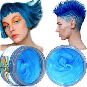HTRUIYATY 2Pcs Blu Cera Colorata Per Capelli Temporaneo Tintura Crema Dei Capelli Argilla Cera Capelli Colorante Per Halloween Cosplay Tinta Per Capelli