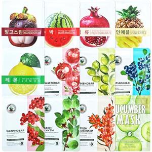 Usmlicer 12 Pezzi Maschera Viso Idratante, Maschera Idratante per la Cura della, Nutriente e Lenitiva, Pelle Coreana con Ingredienti Naturali, Daily Care per Tutti i Tipi di Pelle, Idratazione Profonda