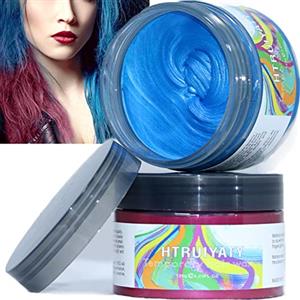 HTRUIYATY Blu e Rosso Cera Colorata Per Capelli Temporaneo Tintura Crema Dei Capelli Argilla Cera Capelli Colorante Per Halloween Cosplay Tinta Per Capelli