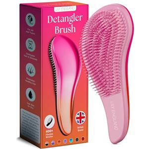 Lily England Migliore Spazzola Districante - Spazzola Scioglinodi per Capelli Bagnati, Asciutti, Sottili, Folti e per i Più Piccoli - Tutti i tipi di Capelli. Basta nodi (Rosa/Arancio) - Lily England