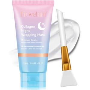 Frovetani Maschera Collagene Viso, Collagen Night Wrapping Mask, Maschera Del Collagene Maschera Peel Off Di Notte, Migliorare L'elasticità Della Pelle, Hydration,Levigare eRassodare Durante la Notte