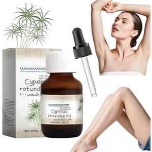 Flintronic Cyperus Rotundus Oil, 60ml Olio Naturale di Cyperus Rotundus per la Depilazione, Olio di Cipresso con Contagocce, per Ridurre la Crescita dei Peli del Corpo e Idratazione della Pelle