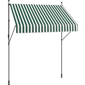 Outsunny Tenda da Sole 2x1.2 m con Braccio Avvolgibile, Tenda Parasole da Esterno a Manovella in Alluminio e Tessuto Poliestere 180g/㎡, per Giardino, Balcone e Terrazza, Verde e Bianco