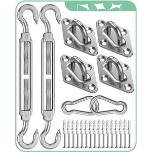 BUDONI Kit Fissaggio Vela Ombreggiante: M6 Kit Fissaggio Tenda a Vela per Triangolo e Rettangolo, Ombreggiante per Ombra Giardino