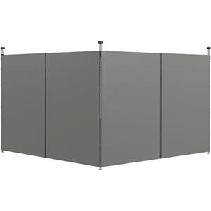Outsunny Set 2 Tende per Gazebo Laterali, Teli per Gazebo 3x3 e 3x6 m, Pareti Gazebo in Tessuto Oxford con Porte a Cerniera, 295x195 cm, Grigio Scuro