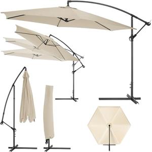 TecTake® Ombrellone da Esterno con Robusta Struttura di Sostegno, Inclinabile, Idrorepellente, Resistente ai Raggi UV, Custodia Ombrellone da Giardino Inclusa - Beige