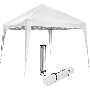 Tectake® Gazebo da Giardino Regolabile, Padiglione Esterno Resistente Con Telaio in Acciaio, Impermeabile, Resistente ai Raggi UV - 300 x 300 x 255 cm - Bianco