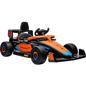 AIYAPLAY 12V Macchina Elettrica per Bambini 3-5 Anni con Licenza McLaren, Macchinina Elettrica con Sospensione, Telecomando, Musica, MP3 e Clacson, in PP e Acciaio Inox, 115x67x50 cm, Arancione