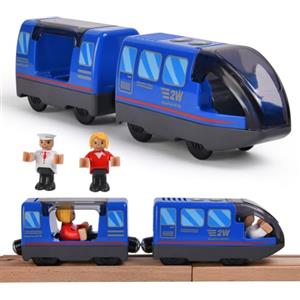 HOTUT Locomotiva ad Azione a Batteria (Connessione Magnetica), Rail Treno passeggeri, Trenino Elettrico per Bambini Trenino Giocattolo, Set di proiettili per Motore Compatibile con Thomas e Brio