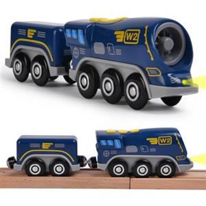 HOTUT Locomotiva ad Azione a Batteria (Connessione Magnetica), Rail Treno passeggeri, Treno Elettrico per Bambini, Trenino Elettrico per Bambini Trenino Giocattolo, Giocattolo educativo Regali Bambini