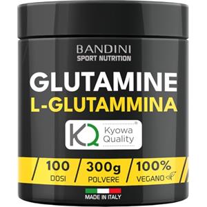 Bandini® L-Glutammina Kyowa® Quality Pura in Polvere - Aminoacido utile per Esercizi Fisici ad Alta Intensità - Rinforza la Massa Muscolare - Glutammina POWDER 100% Vegan - Confezione da 300g