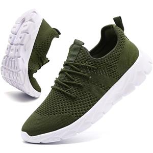 JUEQIBAA Uomo Scarpe Sneakers Leggero Tennis Scarpe Ginnastica Jogging Corsa Scarpe Sport Outdoor e Fitness in Palestra Sneakers Verde Uomo Dimensione 46