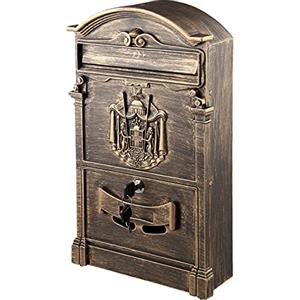 mopam Cassetta postale in stile vintage, da parete, con serratura di sicurezza, cassetta postale in metallo per esterni