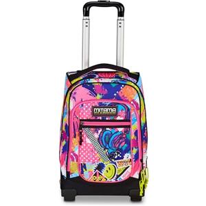 Mitama Trolley Scuola DR Junior MUSIC STICKER, Rosa, Con Mega Scomparto e Doppia Maniglia, Scuola Elementare e Media, Trolley Tempo Libero, Bambina e Ragazza