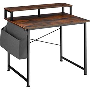 TecTake 801130 Scrivania, Robusto telaio in acciaio, Ripiano sul tavolo (80 cm industriale chiaro)
