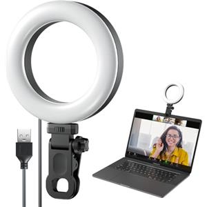 Meyin Luce ad Anello Clip sul monitor del laptop, Ring Light illuminazione per videoconferenze 10 livelli di luminosità per lavoro remoto/chiamate Zoom/streaming live/registrazione video/TikTok