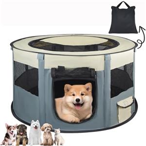 xiruiubao Recinto Cani, Portatile Box per Cani da Esterno e Interno, Pieghevole Recinzione per Cuccioli in Tessuto Oxford impermeabile, Box per Piccoli Animali, Gatti, Conigli (72 x 40cm)