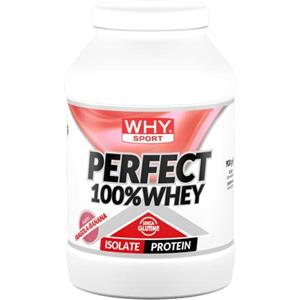 WHY SPORT PERFECT 100% WHEY - Proteine Whey - Proteine Isolate - Proteine in Polvere con Aminoacidi Essenziali per la Massa Muscolare - Gusto Fragola Banana - 900 gr