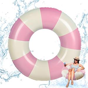 RosyFate Gonfiabile, RosyFate Anello da Nuoto Rosa, Salvagente, Semplice Anello da Nuoto Scozzese, Ø 75 CM, per Decorazioni per Feste in Piscina, Spiaggia, Accessori per Feste All'Aperto